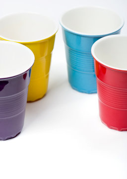 multicolored cups