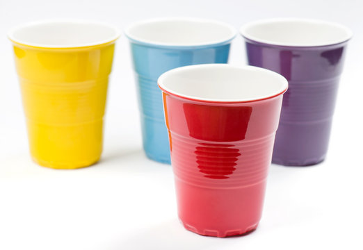 multicolored cups