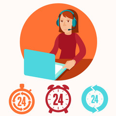 Customer support operator - flat illustration