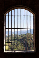 Fototapeta na wymiar View from prison window