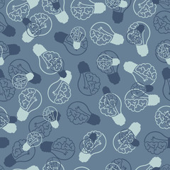 seamless background: brain, lightbulb