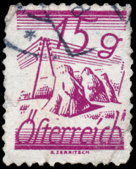 AUSTRIA - CIRCA 1925: A stamp printed in Austria, is depicted Fi