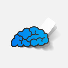 realistic design element: brain, rectangle, seam