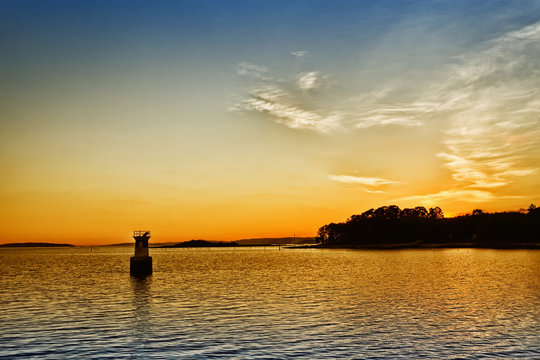 Dusk on Cortegada Island at Ulla river mouth