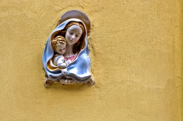 Religious icon of Holy Mary and child Jesus