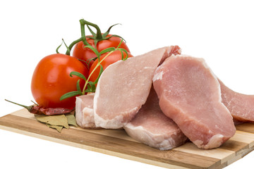 Raw pork steak