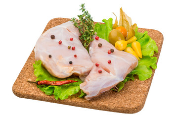Raw rabbit meat