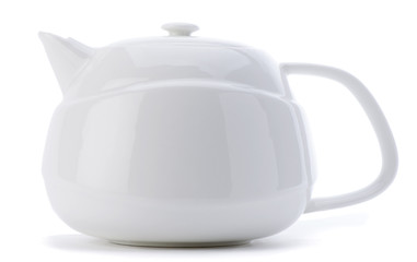 White teapot isolated on white background