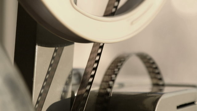 old projector showing film close-up