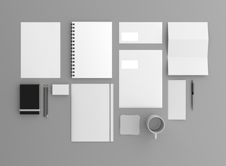 Gesch&auml;ftsausstattung Template oben Hintergrund grau