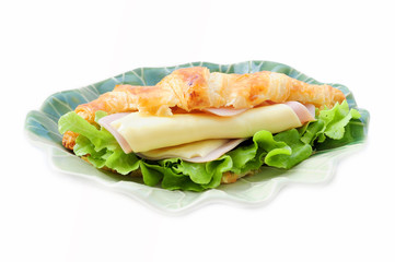 Ham-cheese croissant sandwich