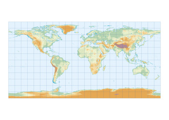 Physical map of the world graticule