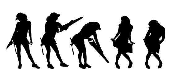 Vector silhouette of a woman.