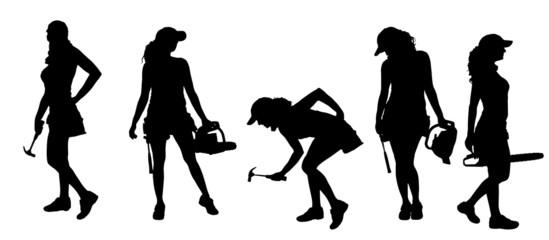 Vector silhouette of a woman.