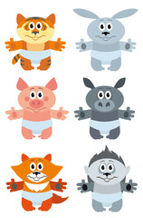 cartoon animal vector set