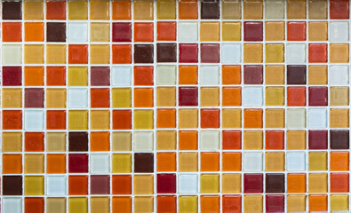 Orange and red glass tiles as background