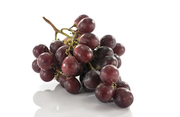 red grapes isolated on white