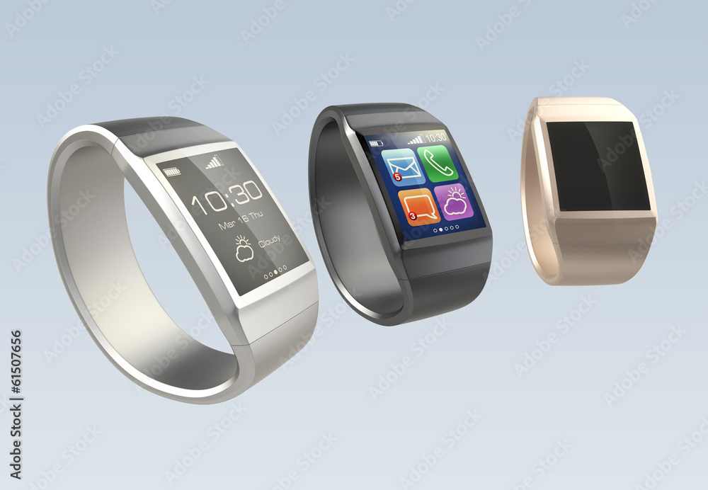 Poster stylish smart watch with clipping path