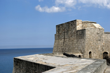 Fototapeta na wymiar Tres Santos Reyes Magnos del Morro Fort, Havana, Cuba
