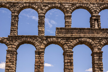 Fototapeta na wymiar Aqueduct in Segovia, Castilla y Leon, Spain.
