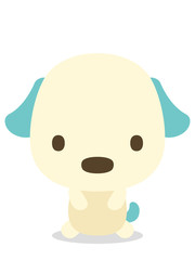 十二支　二頭身正面イラスト　犬