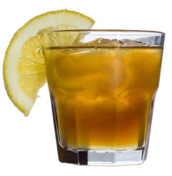 Isolated sour amaretto with lemon