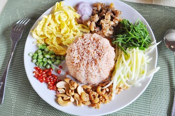 Thai style fried rice with shrimp paste