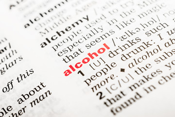 Alcohol Word Definition In Dictionary Close Up