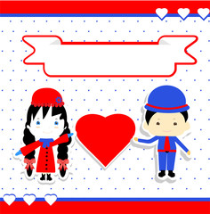 Valentines Day Couple  Vector Illustration