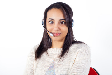 Customer Representative girl with headset