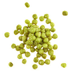 Pile of green peas isolated