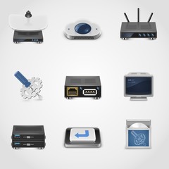 server net vector icon set