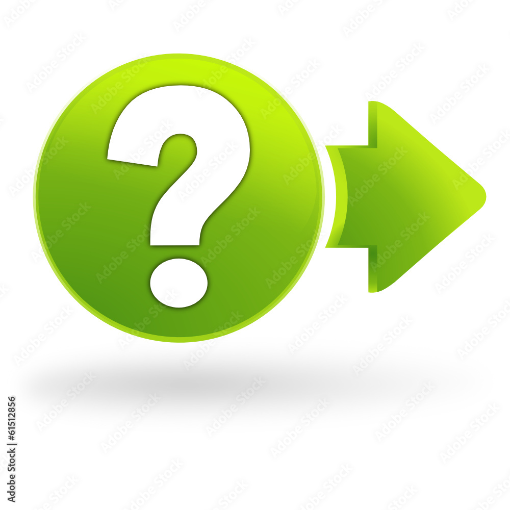 Poster question sur symbole web vert