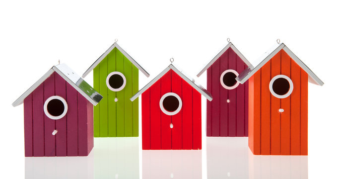 Colorful bird houses