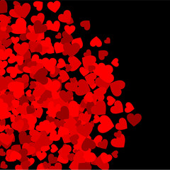 Design element with red hearts