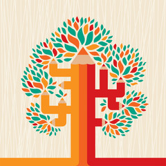 Fototapeta premium Abstract pencil tree