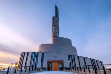 Fotobehang Northern Lights Cathedral, Alta, Norway © karenm9071