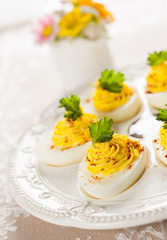 deviled eggs with paprika