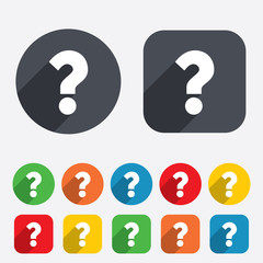 Question mark sign icon. Help symbol.