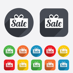 Sale gift sign icon. Special offer symbol.