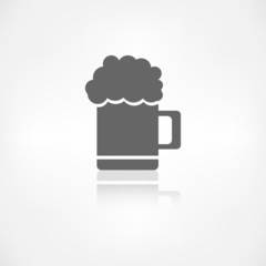 Glass of beer web icon