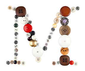 Buttons alphabet  - letter M -