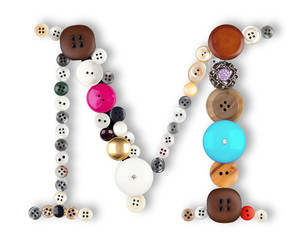 Buttons alphabet  - letter M -