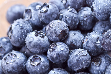 Freshly picked blueberries