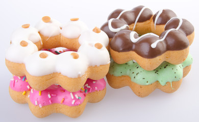 Donut, Colorful Donuts on background