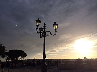 sunset in the city