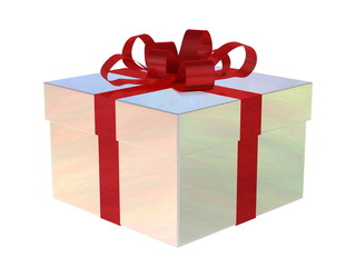 Pearl gift box with red bow