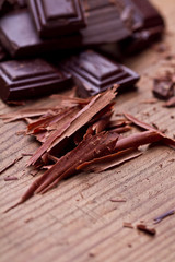 Closeup of Cocoa Powder and Dark Chocolate 