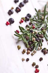 Rosemary bound on a wooden board