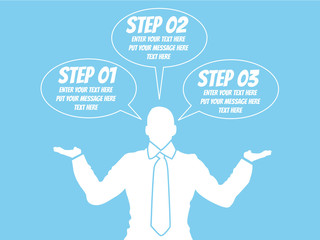 BUSINESSMAN OPTION TEMPLATE STEP RANKING BLUE
